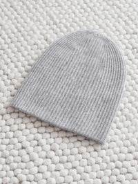 CASHMERE PLUSH RIB BEANIE