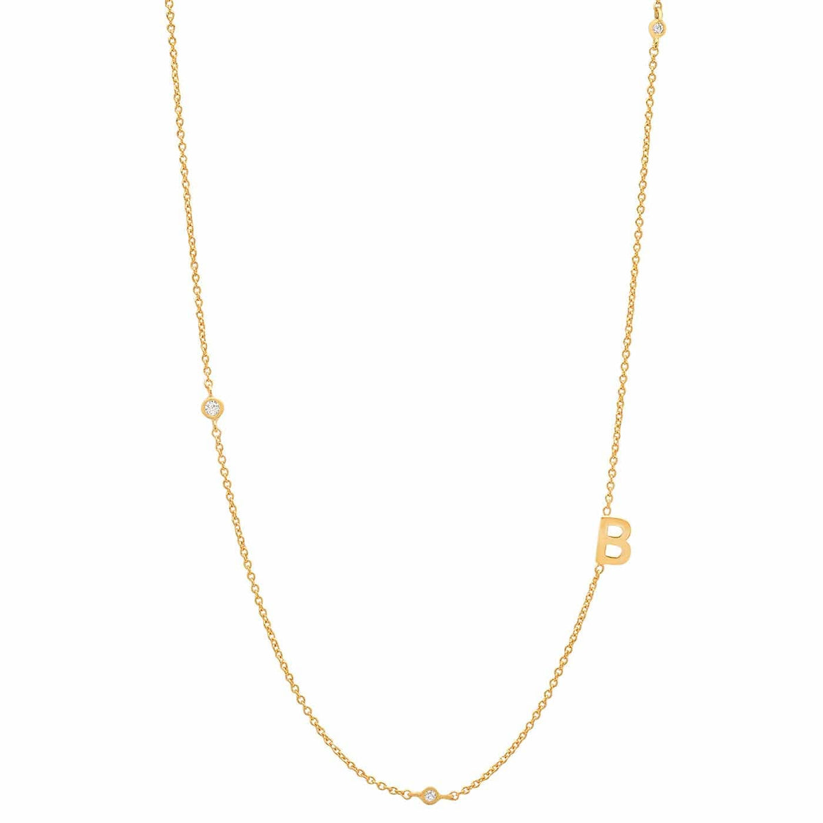 Tai Initial Chain Necklace with CZ Accent