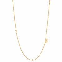 Tai Initial Chain Necklace with CZ Accent