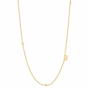 Tai Initial Chain Necklace with CZ Accent
