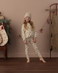 Rylee + Cru Spongey Knit Set in Evergreen Bows