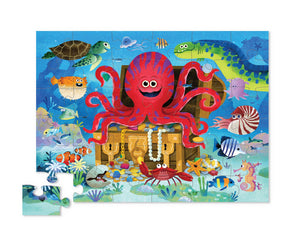 Crocodile Creek Inc. 36-Piece Shaped Box Puzzle Octopus Treasure