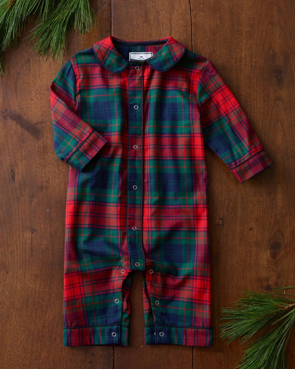 Petite Plume Baby Twill Cambridge Romper in St. James Tartan