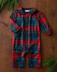Petite Plume Baby Twill Cambridge Romper in St. James Tartan