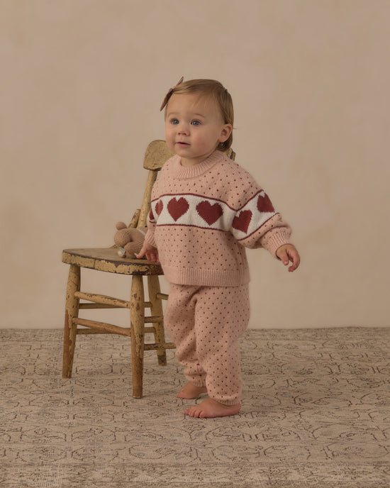 Rylee + Cru Knit Pant in Brick Birdseye