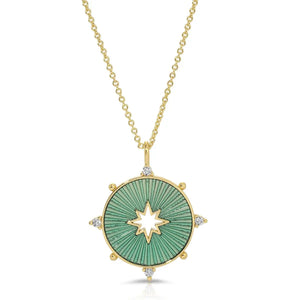 Elizabeth Stone Starstruck Pendant in Teal