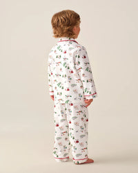 Petite Plume Children's Twill Pajama Set in North Pole Chronicles