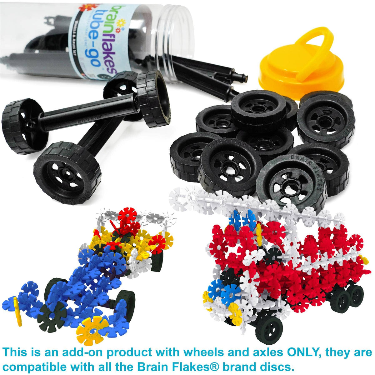 Brain Flakes Tube-Go - Wheels & Axles (8 sets)