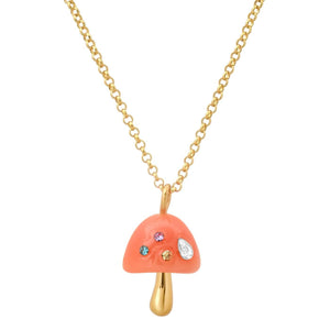Tai Resin Mushroom Necklace in Pink