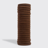 KITSCH Recycled Fabric Seamless Hair Elastics 20pc Set in Chocolate