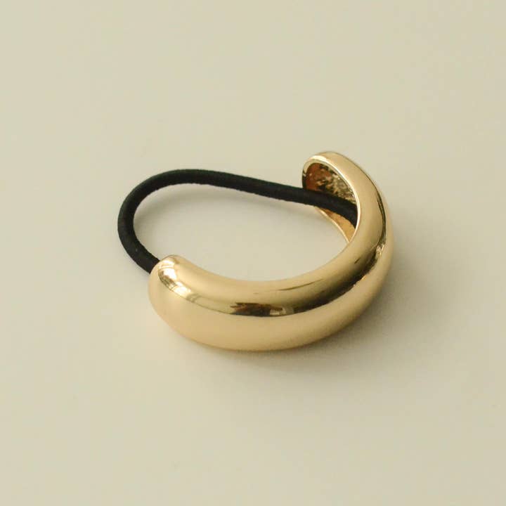 Nar'sha Wide Metal Cuff Hair Tie Gold