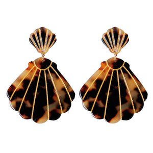 St Armands Brown Tortoise Shell Statement Earrings