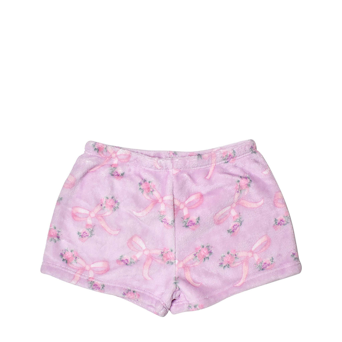 OMG Accessories Bow Printed Cozy Pajama Shorts