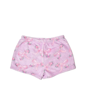 OMG Accessories Bow Printed Cozy Pajama Shorts