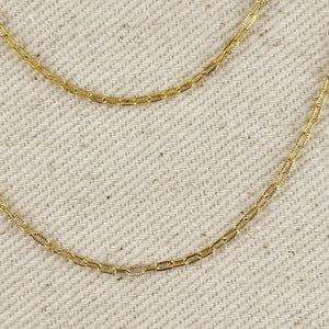 GoldFi - 18k Gold Filled Mini Diamond Cut Paperclip Chain
