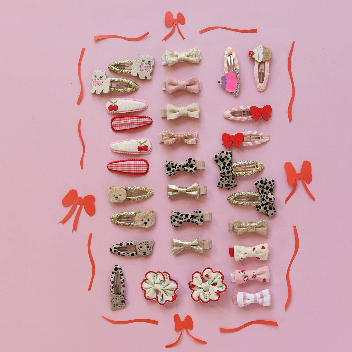 Rockahula Cherry Dreams Fabric Clip set