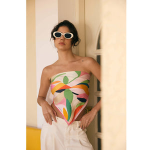 Jessie Zhao New York Double Sided Silk Scarf in Spring Garden Harmony
