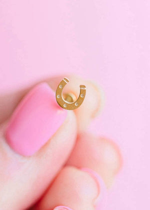 Pierced Co Lucky You Horseshoe Studs