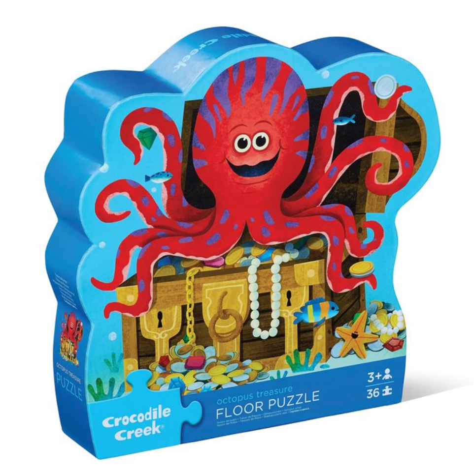 Crocodile Creek Inc. 36-Piece Shaped Box Puzzle Octopus Treasure