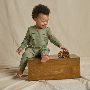 Coop Kids by Pink Chicken Baby Jax Jogger Set in Racecars