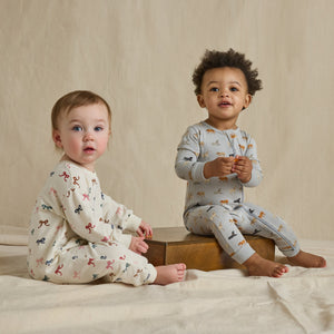 Coop Kids by Pink Chicken Baby Zip Romper in Labs