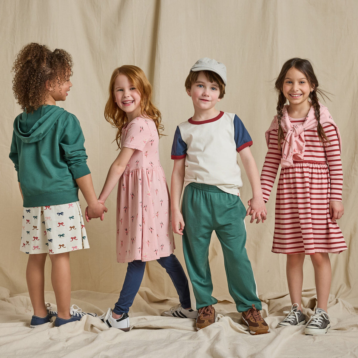 Coop Kids by Pink Chicken Sunny Dress in Pink/Burgundy Stripe