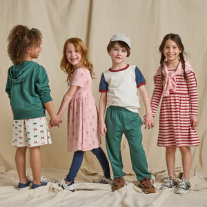 Coop Kids by Pink Chicken Sunny Dress in Pink/Burgundy Stripe