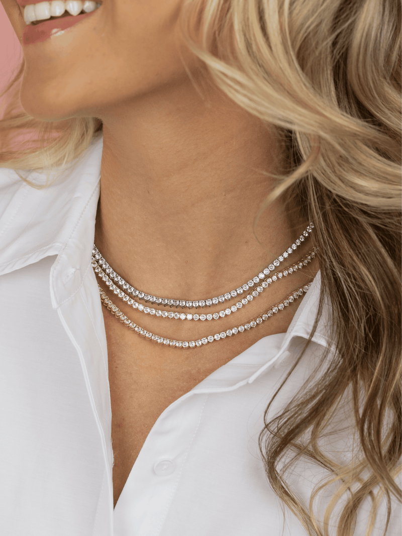 LeMel Graduated CZ Tennis Necklace in Silver