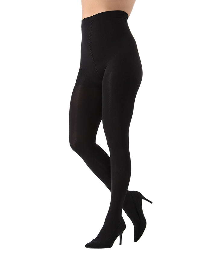 MeMoi Completely Opaque Control Top Tights Black