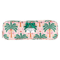 Bella Sleep Spa Quilted Hair Tool Bag in Pink + Palm Trees