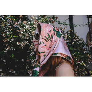 Jessie Zhao New York Double Sided Silk Scarf in Jungle Gathering