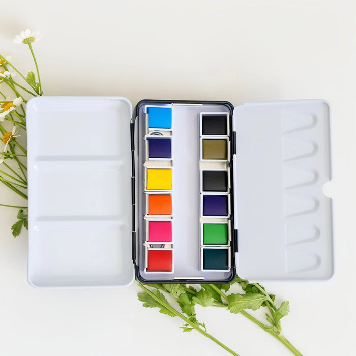 Bailey Rae Studio 12 Color Mini-Travel Watercolor Paint Palette