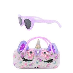 OMG Accessories Gwen Butterfly Crown Floral Case and Sunglasses