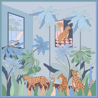 Jessie Zhao New York Double Sided Silk Scarf in Indoor Forest