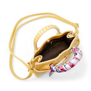 Zomi Gems Crocodile Scarf Handbag in Yellow