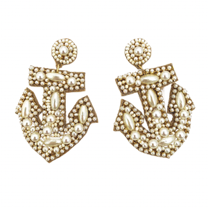 Beth Ladd Collections - Pearl Anchor Earrings