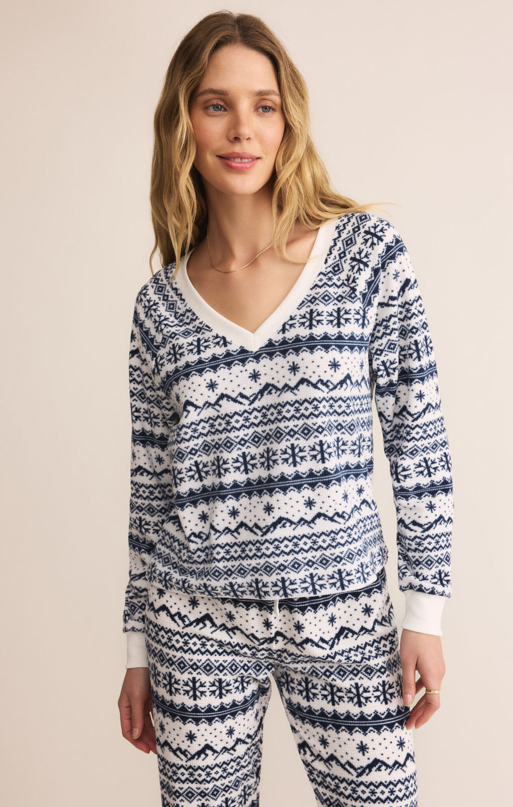 Z Supply Slopes Fairisle Top in Vanilla Ice