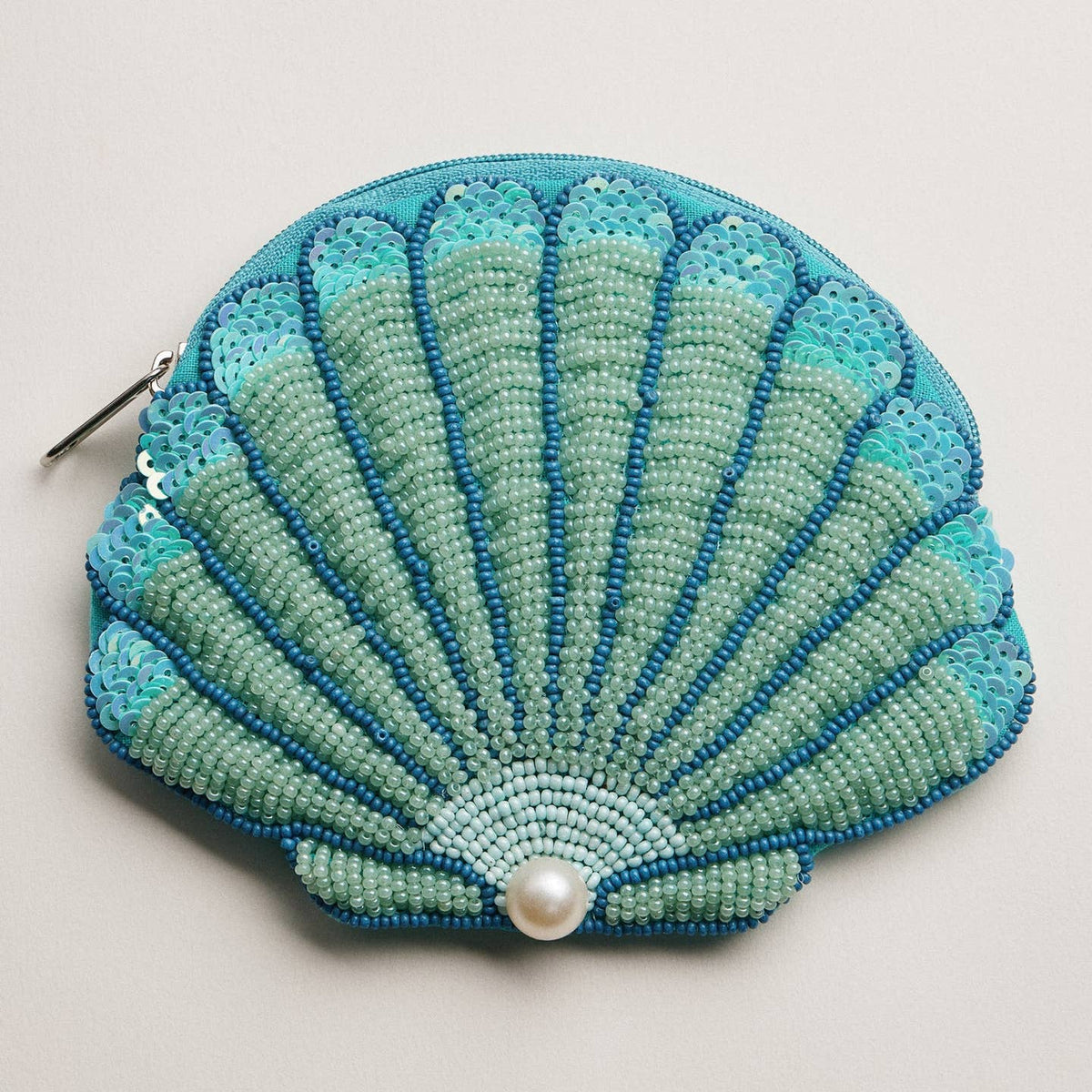 Frem Seashell Beaded Coin Purse with Pearl Accent - Multiple Colors!