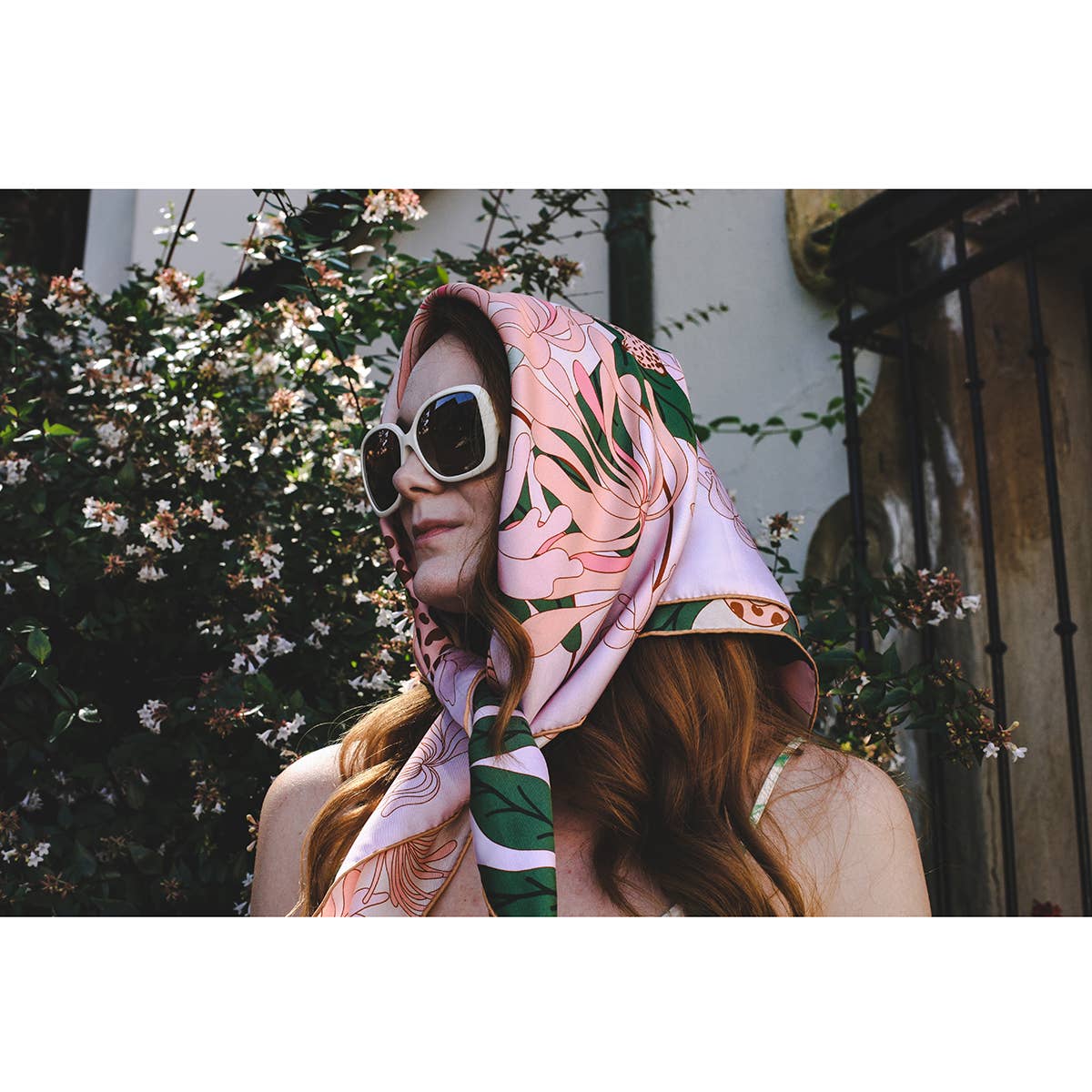 Jessie Zhao New York Double Sided Silk Scarf in Jungle Gathering