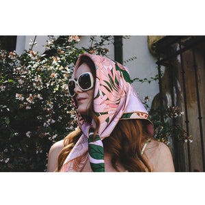 Jessie Zhao New York Double Sided Silk Scarf in Jungle Gathering