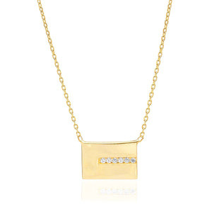 Tai Rectangle CZ Accent Necklace