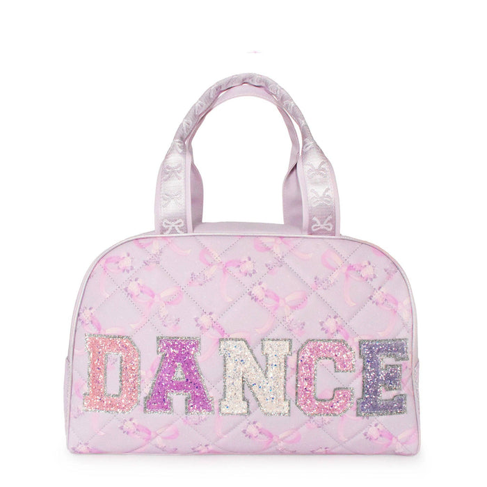 OMG Accessories DANCE Quilted Floral Bow Print Medium Duffle Bag