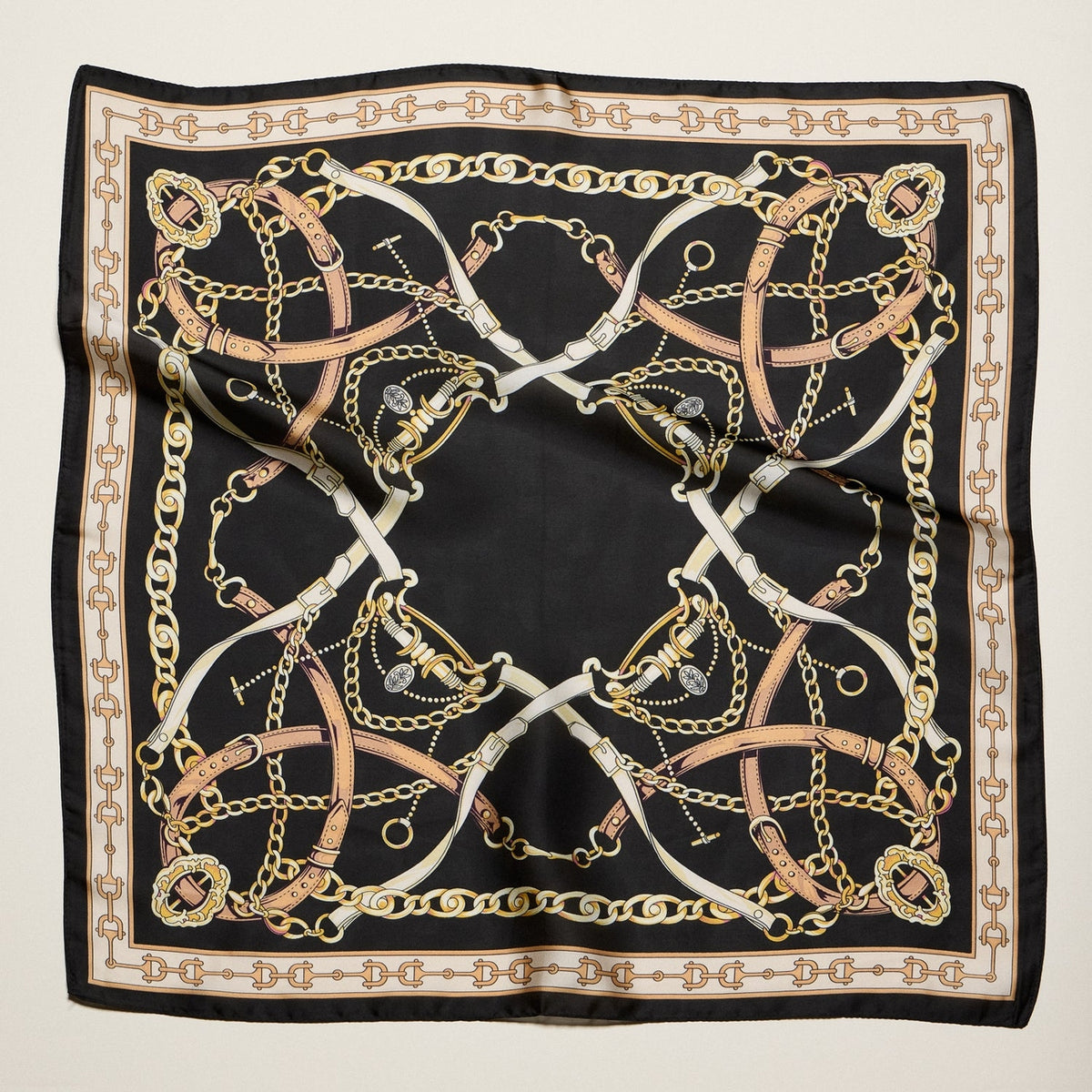 Frem NYC Classic Equestrian Chain Satin Scarf - Multiple Colors!