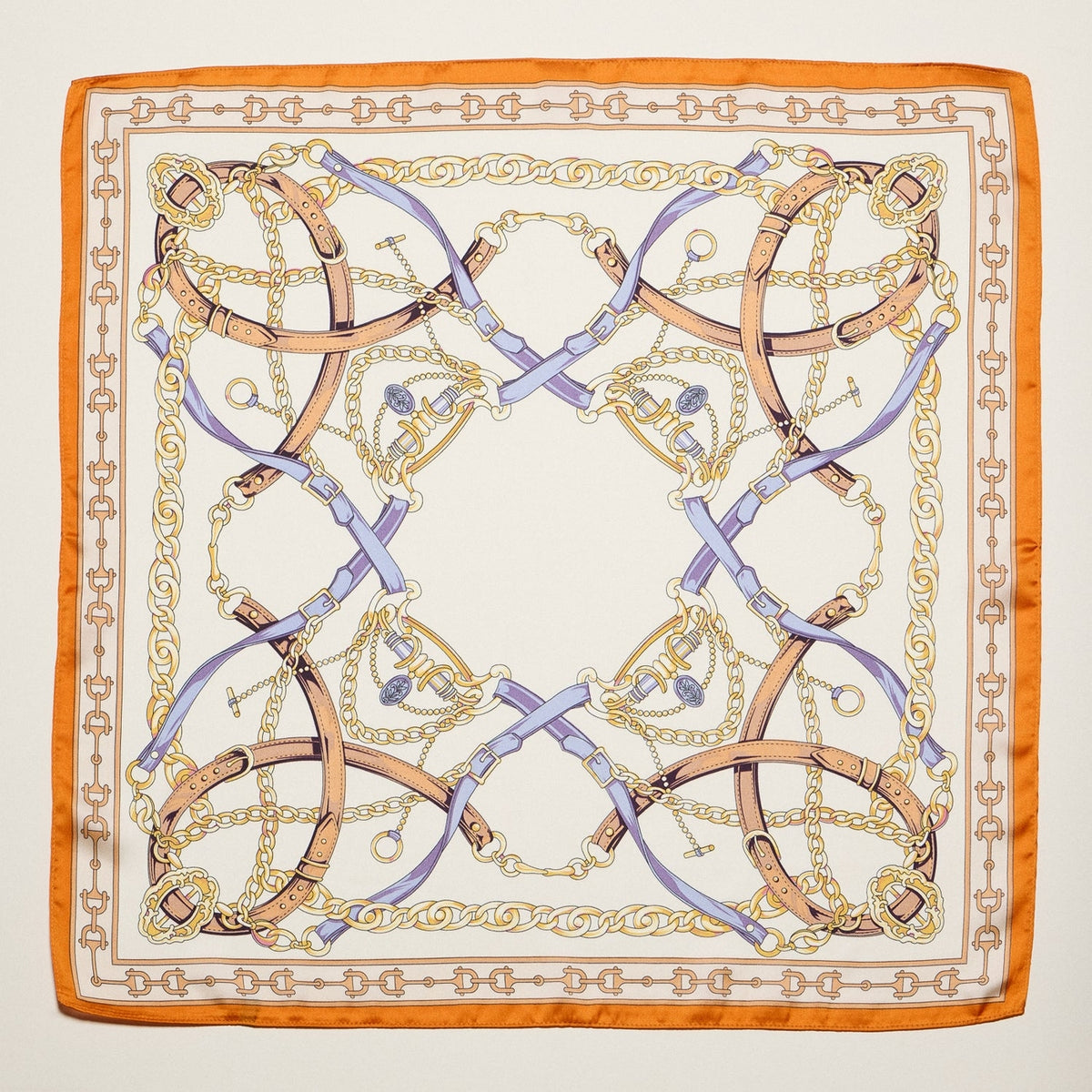 Frem NYC Classic Equestrian Chain Satin Scarf - Multiple Colors!