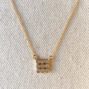 GoldFi Cubic Zircon Cluster  Necklace