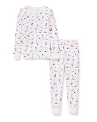 Petite Plume Children's Snug Fit Pajama Set in Woof de Noël