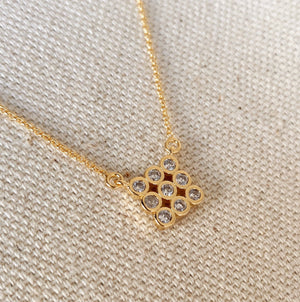 GoldFi Cubic Zircon Cluster  Necklace