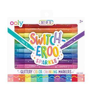 Ooly Switch-Eroo!: Sparkle Glittery Color-Changing Markers (Set Of 12)