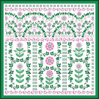 Jessie Zhao New York Double Sided Silk Scarf in Ivy Parterre
