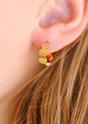 Pierced Rainbow Daisy Huggies